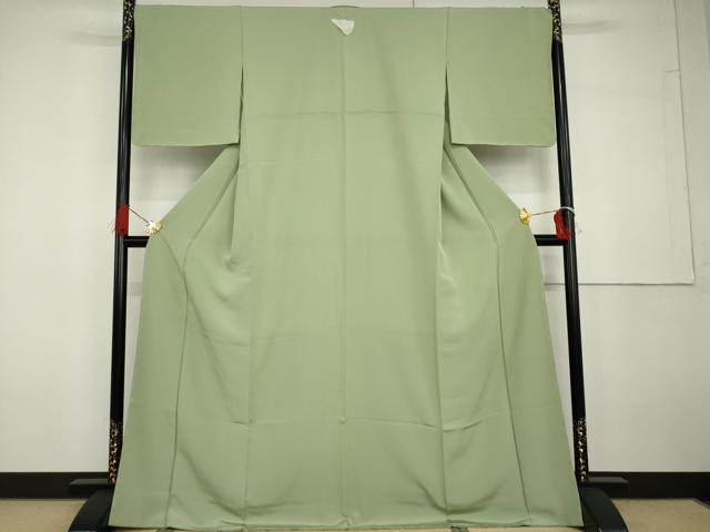 平和屋着物●上質な色無地 若菜色 ますいわ屋扱い 正絹 逸品 未使用 AABG6637cs
