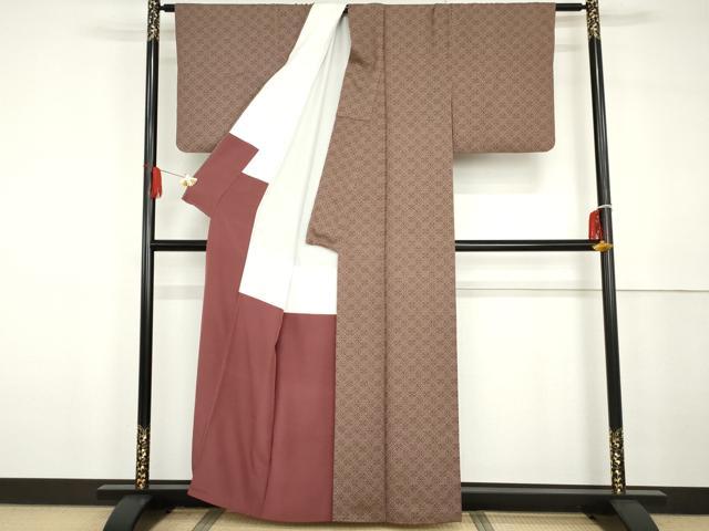 平和屋着物●上質な小紋 花菱文 正絹 逸品 AABG6643cs