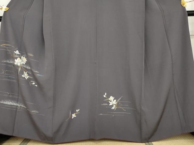 平和屋着物●訪問着 枝花文 金銀彩 正絹 逸品 AABG6653cs