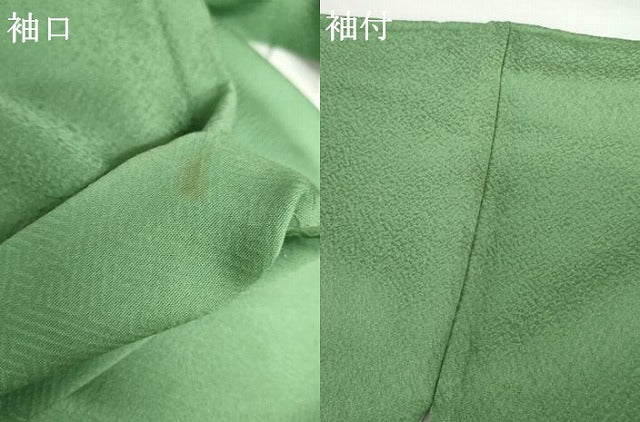 平和屋着物●上質な色無地 紋意匠 薄緑色 正絹 逸品 AABG6654cs