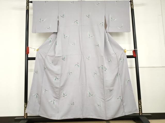 平和屋着物●染色作家 斉藤三才 小紋 三才鳥 金彩 正絹 逸品 AABG6657cs