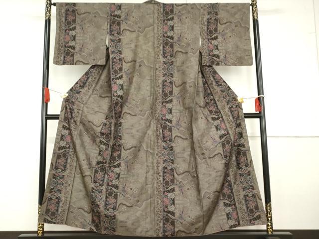 平和屋着物●本場大島紬 泥染め カタス7マルキ 鳳凰花間道 正絹 逸品 AABG6659cs