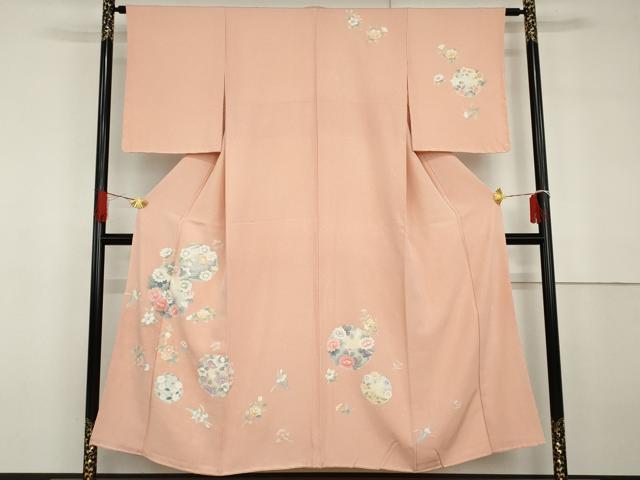 平和屋着物●京友禅作家 山科春宣 訪問着 花丸文 正絹 逸品 AABG6664cs