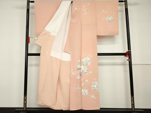 平和屋着物●京友禅作家 山科春宣 訪問着 花丸文 正絹 逸品 AABG6664cs