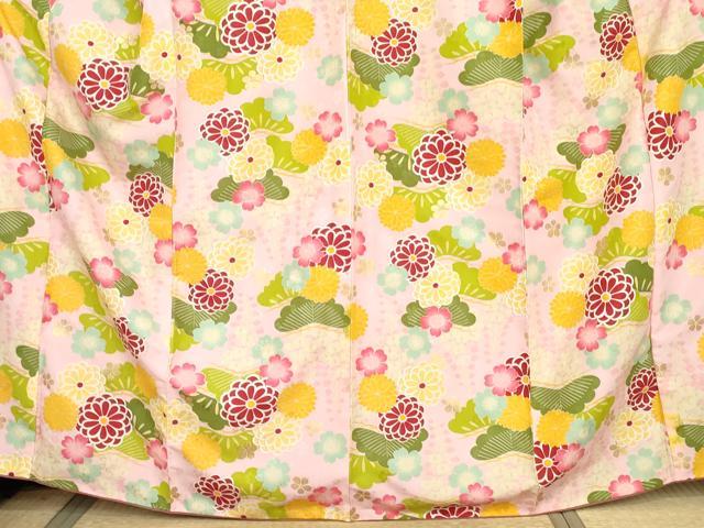平和屋着物●小振袖 二尺袖 花松文 金彩 AABG6695cs