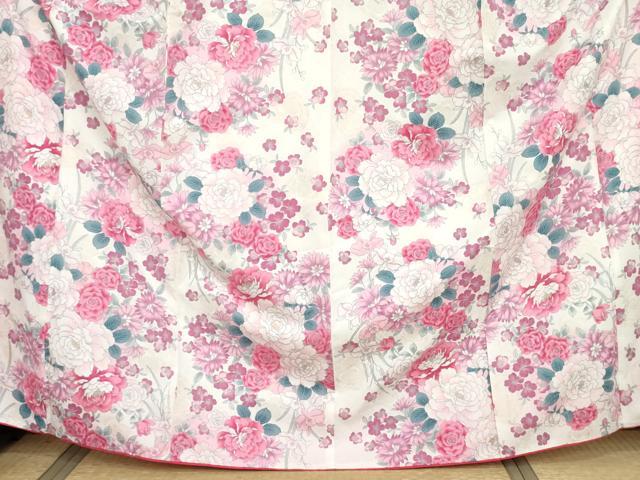 平和屋着物●H・L(アッシュエル) HENRI-LUC CHAPUIS 小振袖 二尺袖 草花文 薔薇 暈し染め 金彩 洗える着物 AABG6696cs