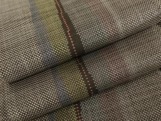 平和屋着物●本場大島紬 泥染め 一元7マルキ 間道 正絹 逸品 AABG6700cs