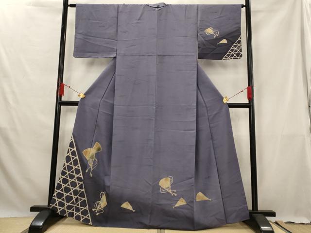 平和屋着物■訪問着 舞扇文 暈し染め 金彩 正絹 逸品 AABG6723st