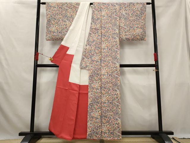 平和屋着物■上質な小紋 草花尽くし 正絹 逸品 AABG6726st