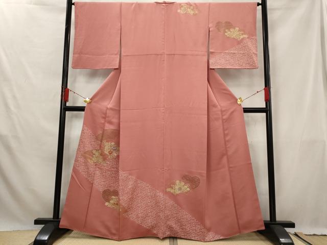平和屋着物■訪問着 刺繍 地紙花文 金糸 金彩 正絹 逸品 AABG6734st