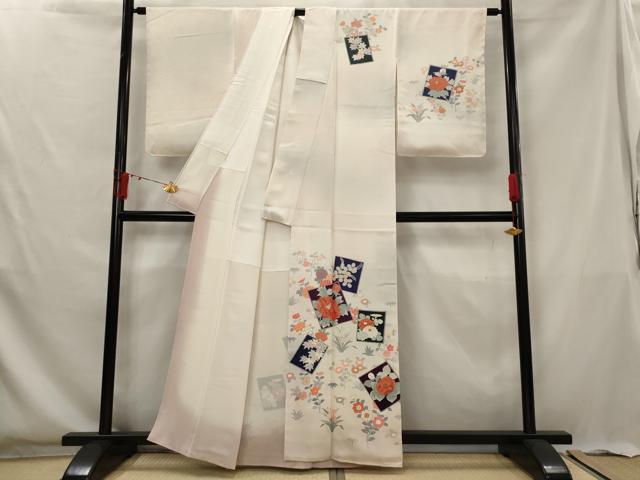 平和屋着物■訪問着 刺繍 色紙花文 暈し染め 金彩 正絹 逸品 未使用 AABG6735st