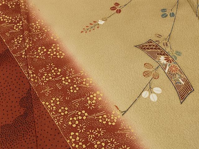 平和屋着物■訪問着 短冊花文 暈し染め 金彩 正絹 逸品 AABG6736st