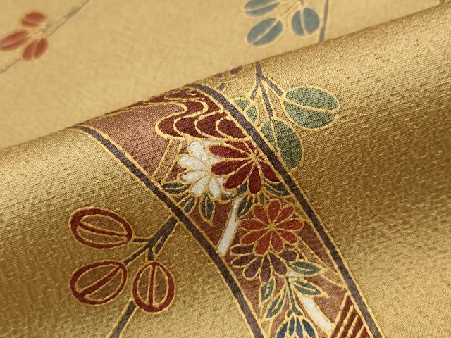 平和屋着物■訪問着 短冊花文 暈し染め 金彩 正絹 逸品 AABG6736st