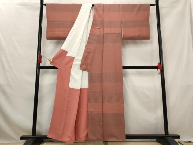 平和屋着物■訪問着 横段文 正絹 逸品 AABG6744st