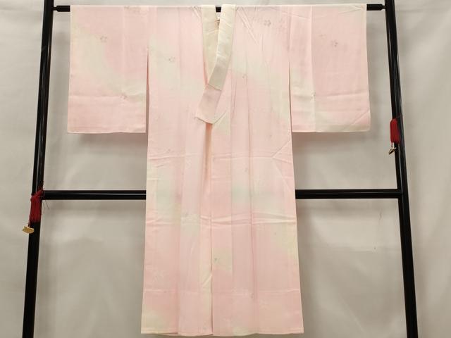 平和屋着物■長襦袢 無双仕立て 枝花文 暈し染め 正絹 逸品 AABG6748st