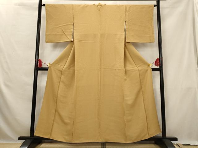 平和屋着物■上質な色無地 紋意匠 香染色 正絹 逸品 AABG6754st