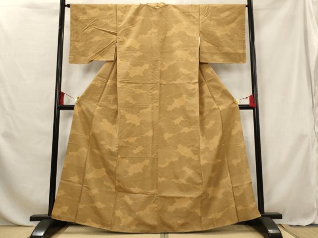 平和屋着物■上質な紬 雲取り文 正絹 逸品 未使用 AABG6791st