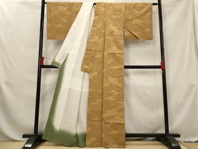 平和屋着物■上質な紬 雲取り文 正絹 逸品 未使用 AABG6791st