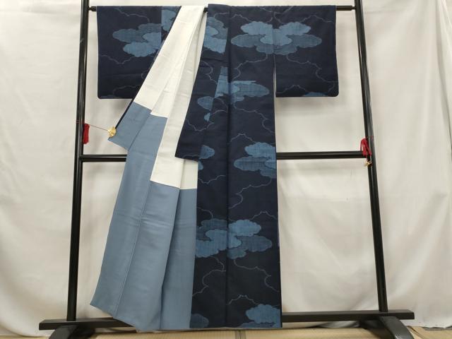 平和屋着物■上質な紬 雲取り文 正絹 逸品 AABG6792st