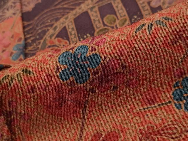 平和屋着物■上質な小紋 草花文 金彩 正絹 逸品 未使用 AABG6797st