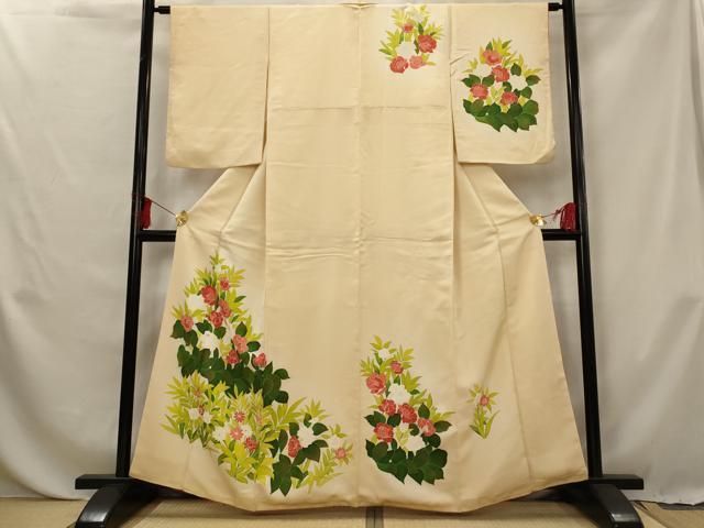 平和屋着物■訪問着 草花文 暈し染め 正絹 逸品 AABG6803st