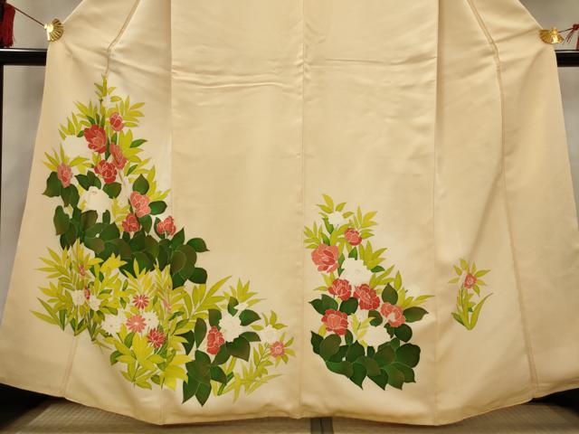 平和屋着物■訪問着 草花文 暈し染め 正絹 逸品 AABG6803st
