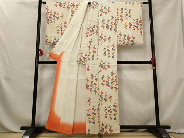平和屋着物■上質な小紋 枝梅文 正絹 逸品 AABG6806st