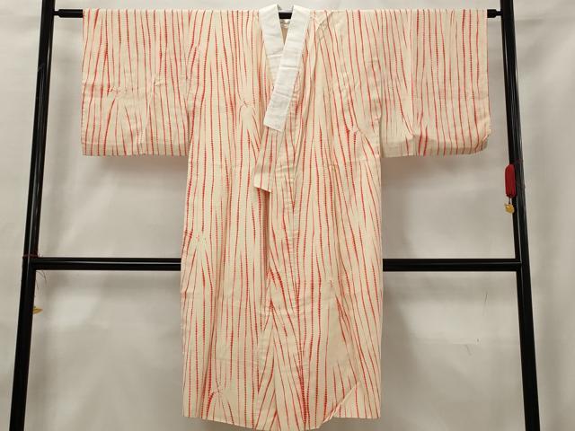平和屋着物■長襦袢 袷 よろけ縞 正絹 逸品 AABG6823st