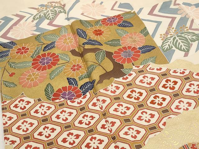 平和屋着物■訪問着 刺繍 雲取り花文 金彩 正絹 逸品 AABG6834st