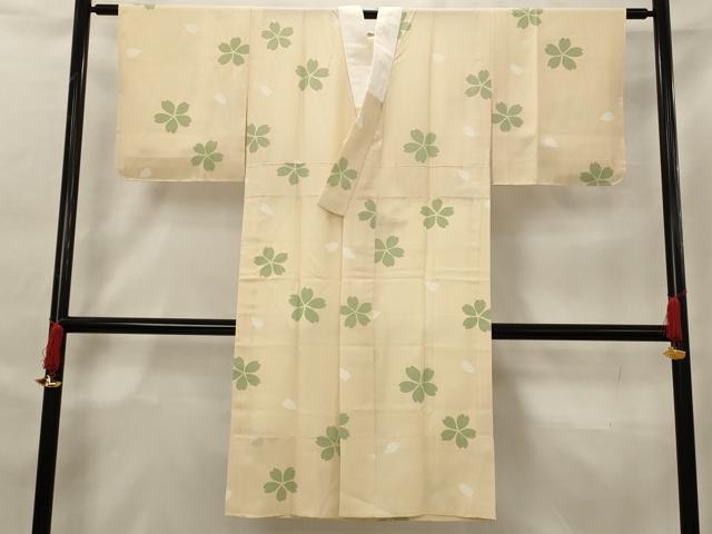 平和屋着物■長襦袢 無双仕立て 舞桜文 正絹 逸品 AABG6840st