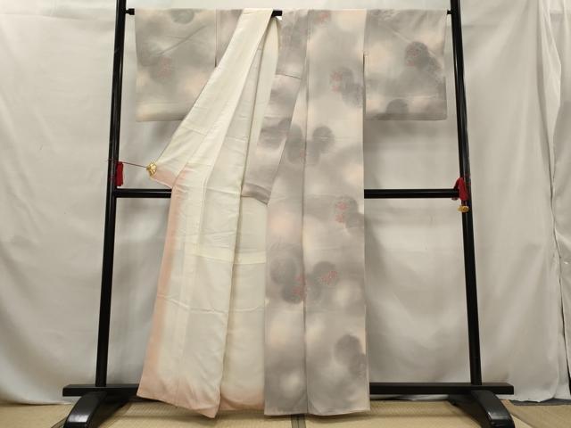 平和屋着物■上質な小紋 地紋起こし 花丸文 暈し染め 正絹 逸品 AABG6842st