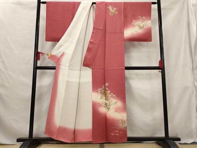 平和屋着物■訪問着 御所車花松文 暈し染め 金銀彩 正絹 逸品 AABG6858st