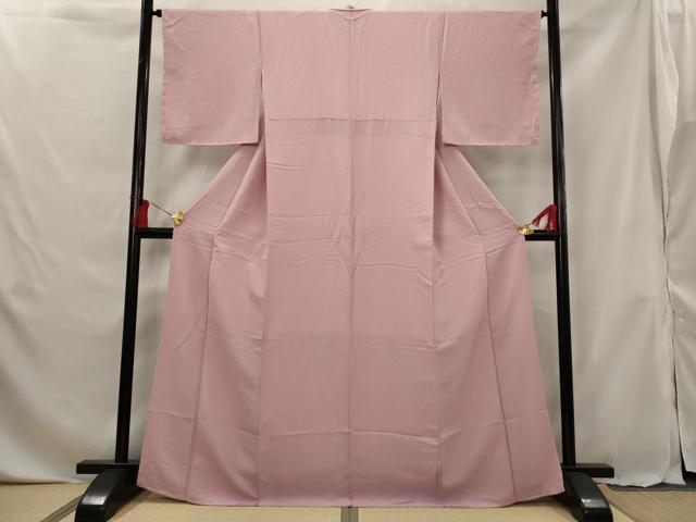 平和屋着物■上質な色無地 紋意匠 鴇色 正絹 逸品 AABG6880st