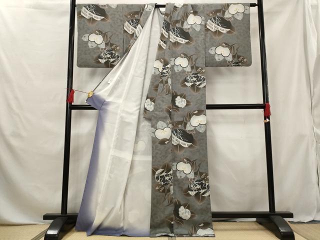 平和屋着物■小紋 草花文 洗える着物 AABG6884st