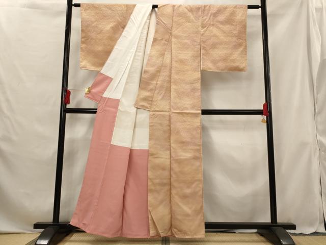 平和屋着物■小紋 青海波地紋 暈し染め 洗える着物 未使用 AABG6893st