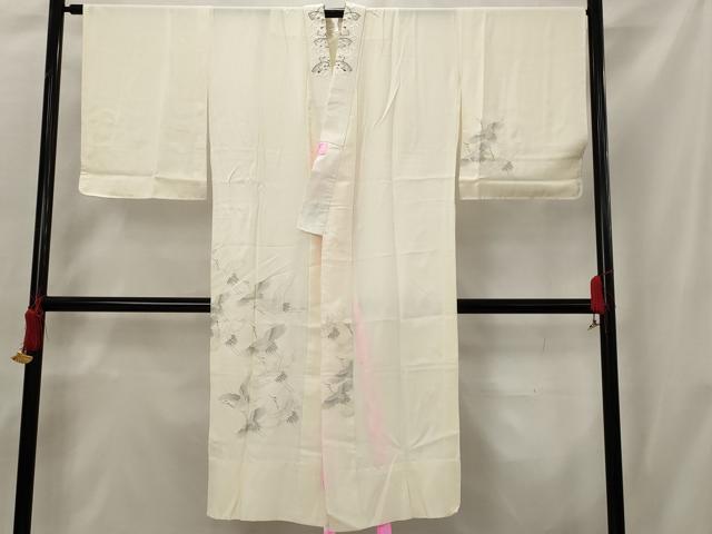 平和屋着物■長襦袢 無双仕立て 飛鶴文 半衿刺繍 正絹 逸品 AABG6904st