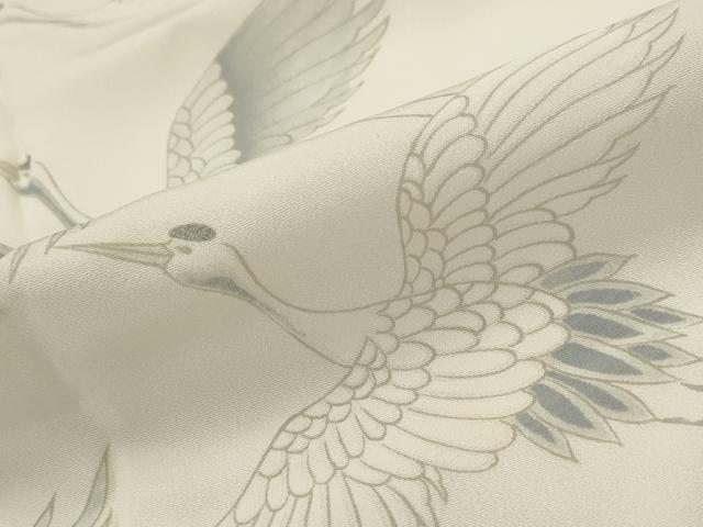 平和屋着物■長襦袢 無双仕立て 飛鶴文 半衿刺繍 正絹 逸品 AABG6904st