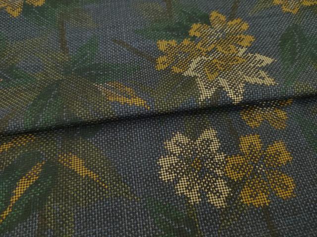 平和屋着物●本場大島紬 一元絣 草花文 正絹 逸品 AABG6932ck