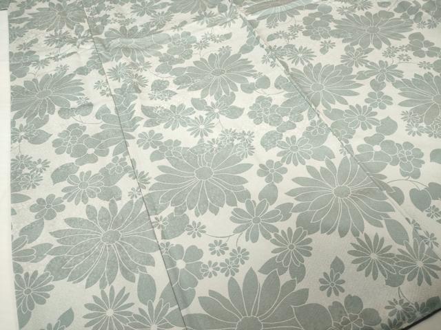 平和屋着物●上質な小紋 草花文 ロング丈 正絹 逸品 AABG6941ck