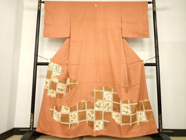 平和屋着物●創業460年・千總 色留袖 友禅 駒刺繍 雲取り風景文 金彩 西武百貨店扱い 正絹 逸品 AABG6942ck