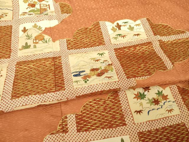 平和屋着物●創業460年・千總 色留袖 友禅 駒刺繍 雲取り風景文 金彩 西武百貨店扱い 正絹 逸品 AABG6942ck