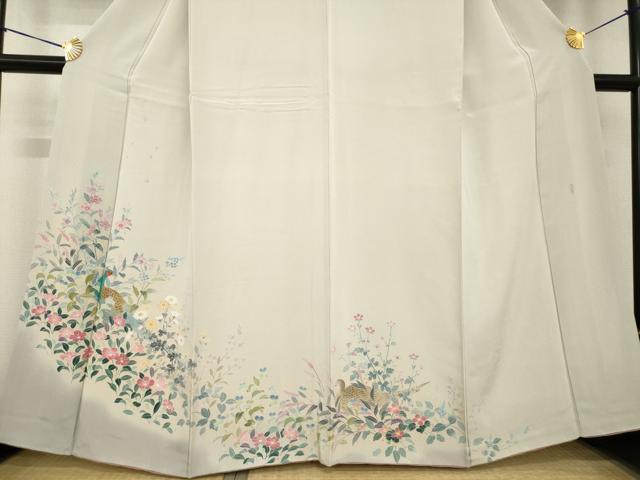 平和屋着物●訪問着 友禅 作家物 花鳥文 暈し染め 正絹 逸品 AABG6962ck