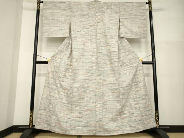 平和屋着物▽上質な紬 単衣 霞文 正絹 逸品 AABG6969ck