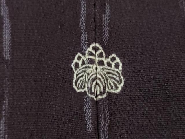 平和屋着物▽上質な小紋 単衣 よろけ縞 正絹 逸品 AABG6973ck