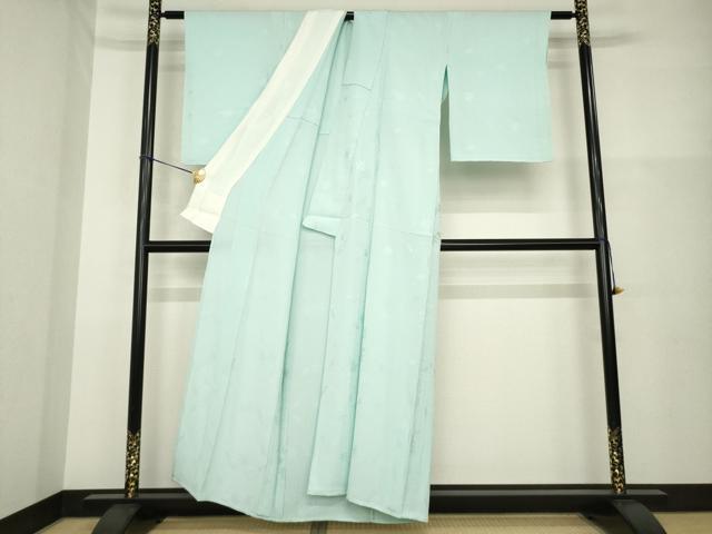 平和屋着物▽上質な色無地 単衣 錆青磁色 正絹 逸品 AABG6977ck