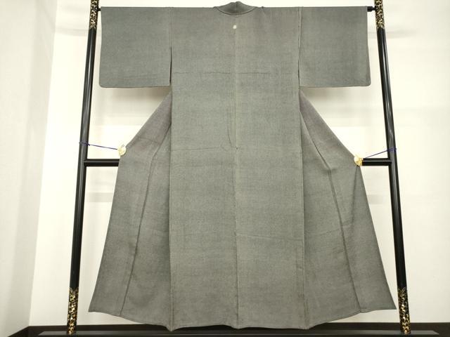 平和屋着物▽江戸小紋 単衣 角通し 黒地 正絹 逸品 AABG6989ck