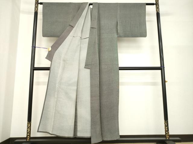 平和屋着物▽江戸小紋 単衣 角通し 黒地 正絹 逸品 AABG6989ck