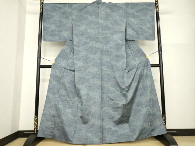 平和屋着物▽上質な紬 単衣 霞文 暈し染め 正絹 逸品 未使用 AABG6994ck
