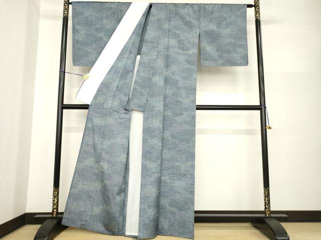平和屋着物▽上質な紬 単衣 霞文 暈し染め 正絹 逸品 未使用 AABG6994ck