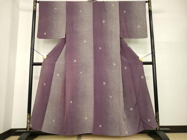 平和屋着物▽上質な小紋 単衣 南天文 金彩 ますいわ屋扱い 正絹 逸品 AABG7000ck